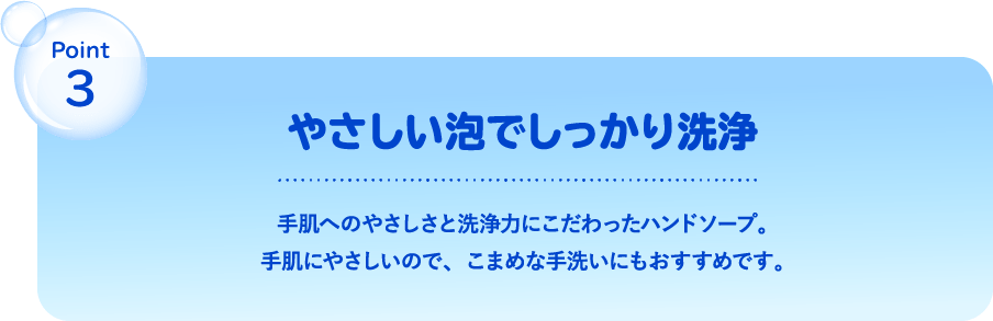 point3 やさしい泡でしっかり洗浄