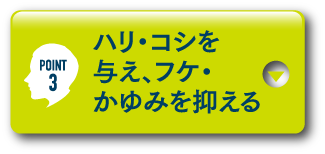 POINT3 ハリ・コシを与え、フケ・かゆみを抑える