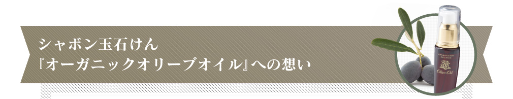 シャボン玉石けん『オーガニックオリーブオイル』開発への想い