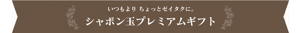 いつもより ちょっとゼイタクに。シャボン玉プレミアムギフト