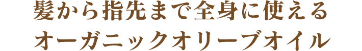 髪から指先まで全身に使えるオーガニックオリーブオイル