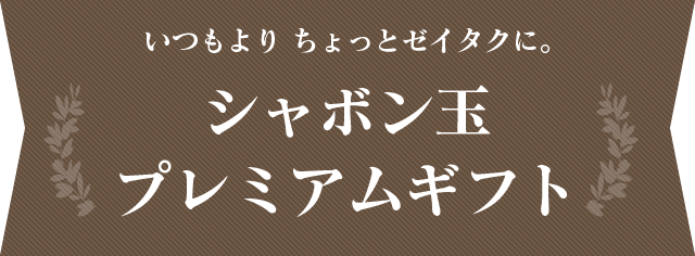 いつもより ちょっとゼイタクに。シャボン玉プレミアムギフト