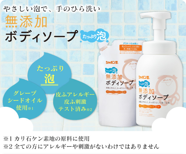 無添加ボディソープたっぷり泡つめかえ用 470mL | シャボン玉石けん