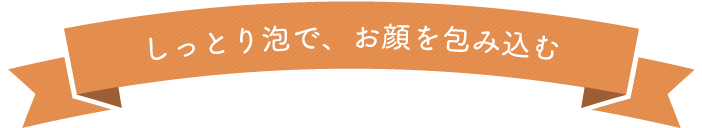 しっとり泡で、お顔を包み込む