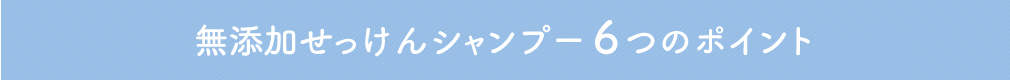 無添加せっけんシャンプー6つのポイント