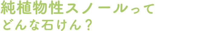 純植物性スノールってどんな石けん？