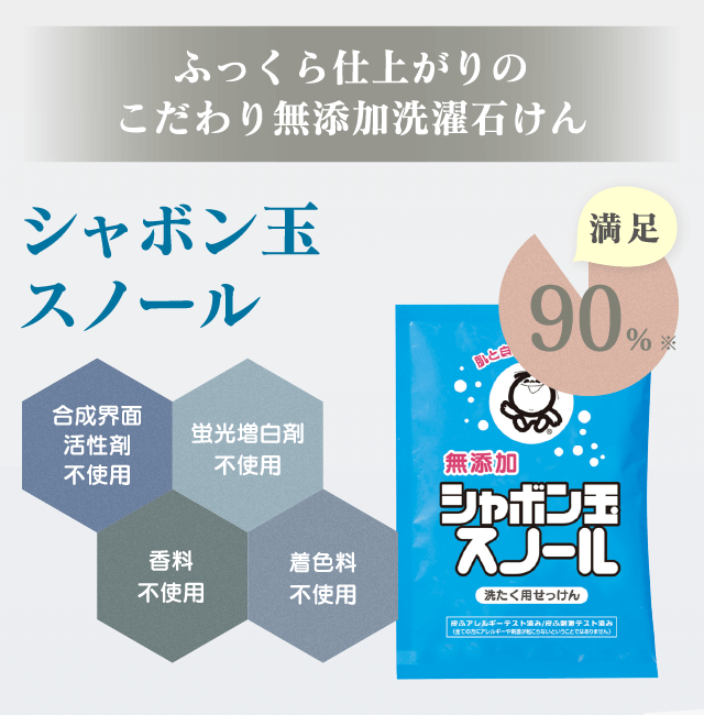 ふっくら仕上がりのこだわり無添加洗濯石けん シャボン玉スノール