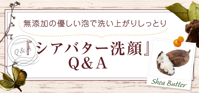 無添加の優しい泡で洗い上がりしっとり『シアバター洗顔Q&A』