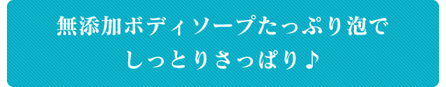 無添加ボディソープたっぷり泡でしっとりさっぱり♪