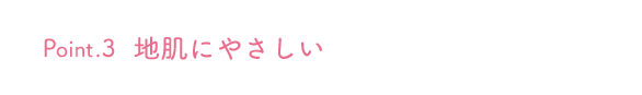 Point.3 地肌にやさしい