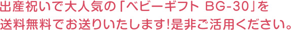 出産祝いで大人気の「ベビーギフト B-30」を送料無料でお送りいたします!是非ご活用ください。