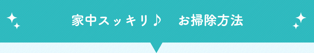 家中スッキリ♪ お掃除方法