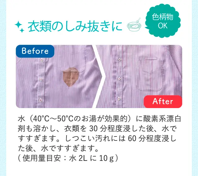 衣類のしみ抜きに