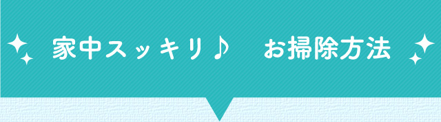 家中スッキリ♪　お掃除方法